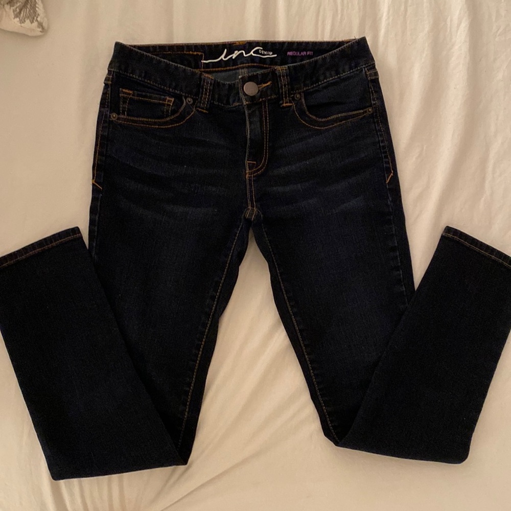 INC Blue denim jeans size 2P regular fit